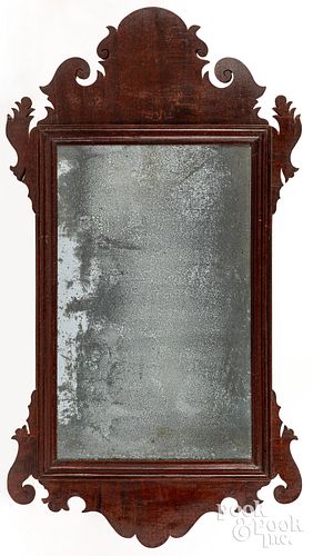 CHIPPENDALE MAHOGANY LOOKING GLASS  30e221