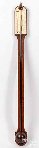 OAK STICK BAROMETER 19TH C Oak 30e22d