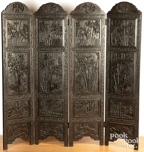 CHINESE CARVED FOLDING SCREENChinese 30e2c1