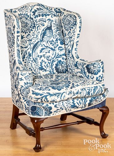 QUEEN ANNE STYLE WING CHAIRQueen