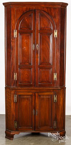 ENGLISH MAHOGANY CORNER CUPBOARD,