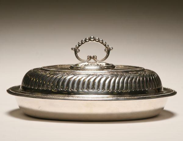 Early Sheffield silver oval covered