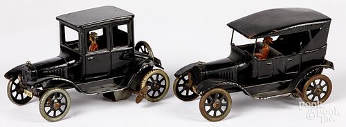 TWO BING TIN WIND-UP FORD CARSTwo