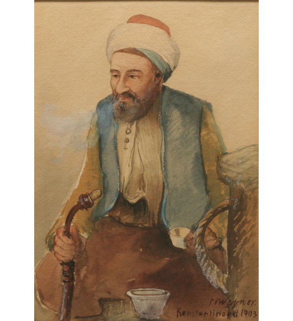 German school Orientalist watercolor