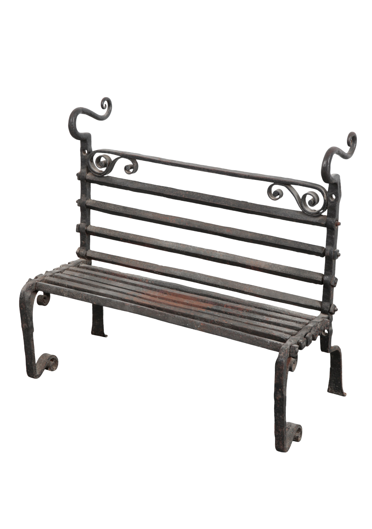 A WROUGHT IRON GRATE probably 19th Century,