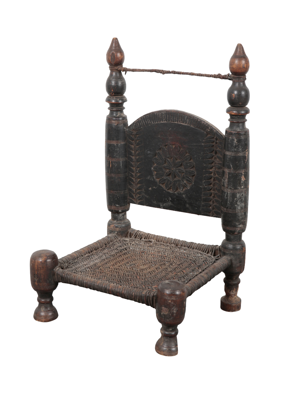 AN INDIAN EBONISED CHAIR the chip 310b0f