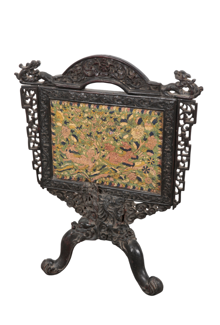 A CHINESE CLOISONNE SCREEN with