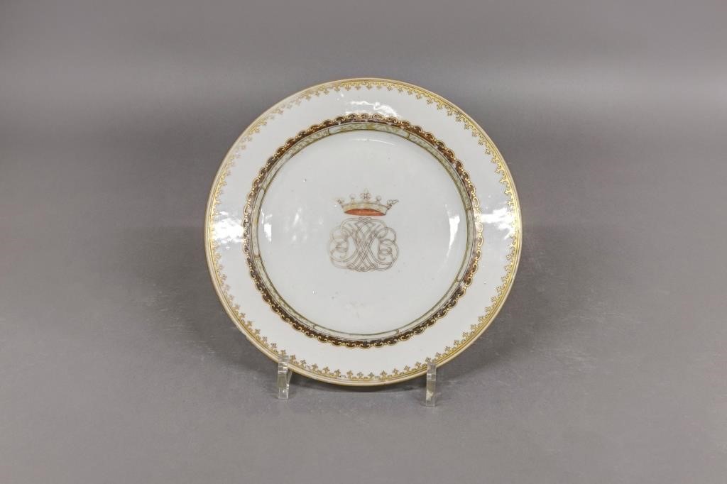 Chinese plate with crown probably