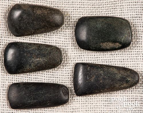 FIVE PREHISTORIC CELTS OF MESO AMERICAN 310c0d