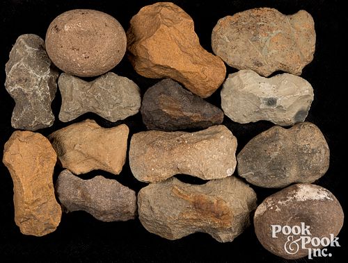 FIFTEEN PREHISTORIC TOOLS, TO INCLUDE