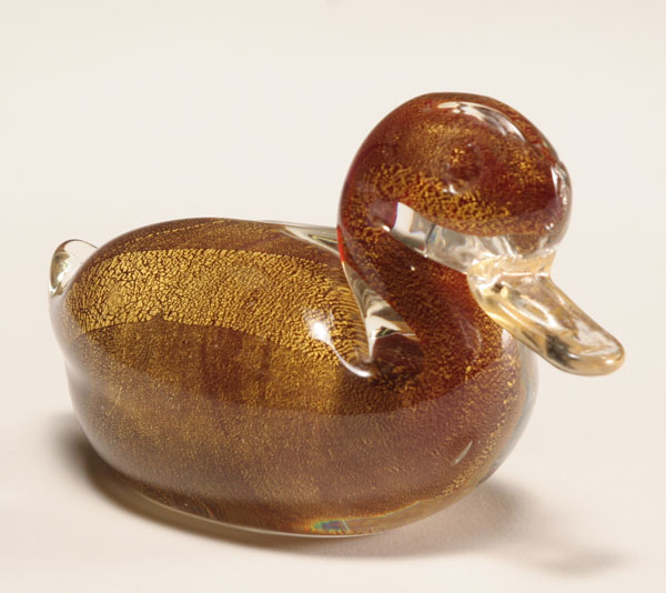 AVEM Murano art glass model of a duck.