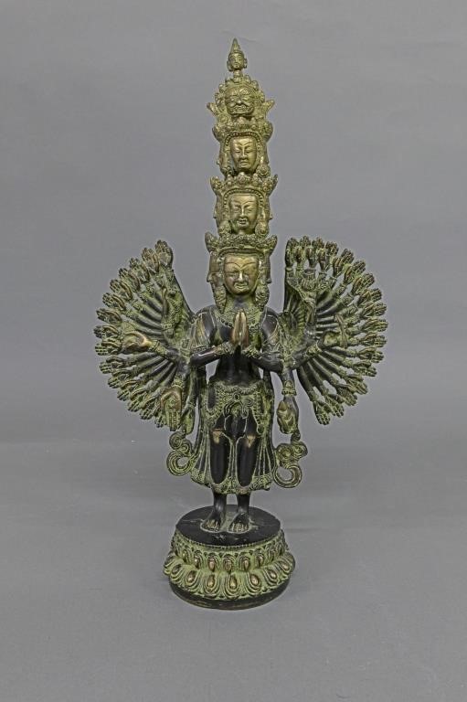 Bronze Asian diety, probably late 19th