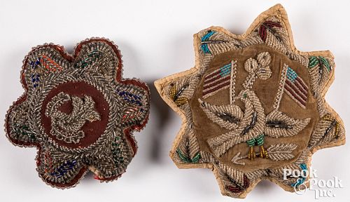 TWO IROQUOIS INDIAN BEADED PIN