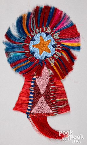 CROW INDIAN BEADWORK HORSE ROSETTE  310cd9