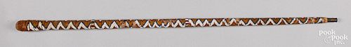 BEADWORK COVERED CANE LATE 19TH 310d03