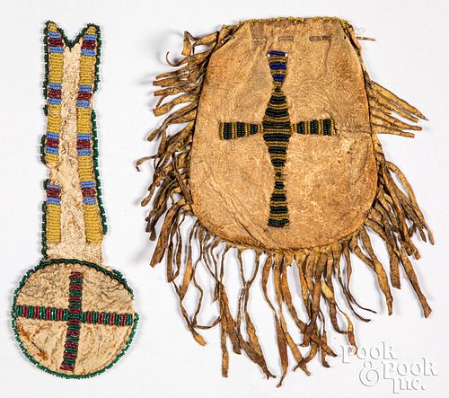 TWO BEADWORK AND HIDE ITEMS LATE 310d17