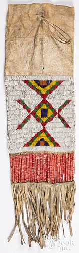 SIOUX OR PLAINS INDIAN BEADED AND QUILLED