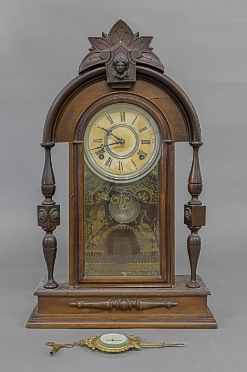 Victorian walnut shelf clock
23H x