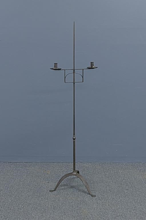 Early wrought iron candlestand 52 5 H 310d31
