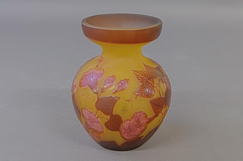 Reproduction Galle' cameo vase