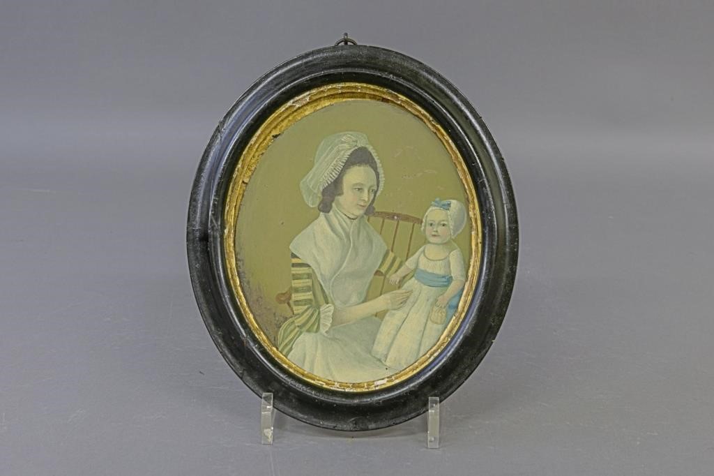 Fine oil on tin mother and child 310da7