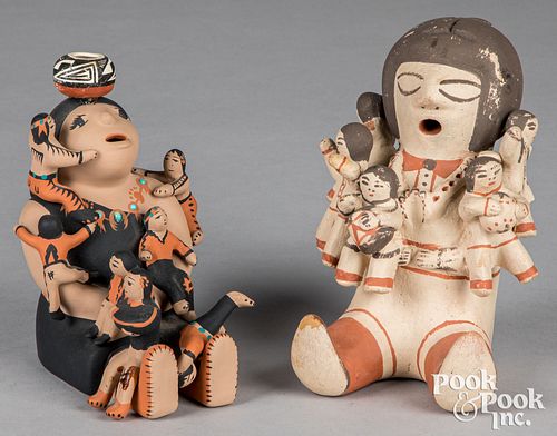 TWO COCHITI INDIAN POTTERY STORYTELLER 310dab