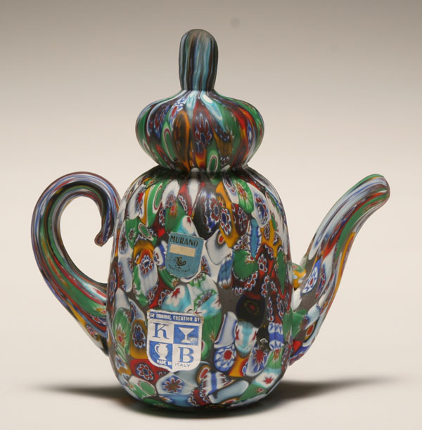 Murano millefiore glass teapot 4e7c9