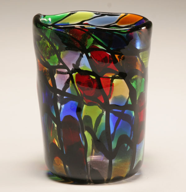 Contemporary art glass vase. The