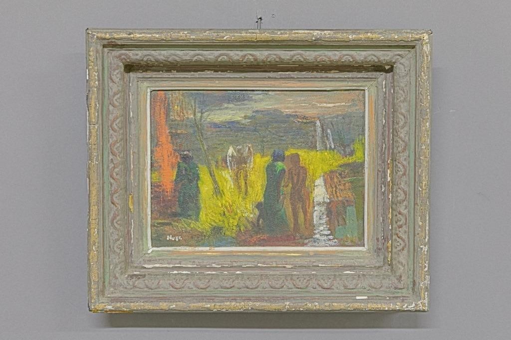 Oil on artist board abstract figures 310e4c