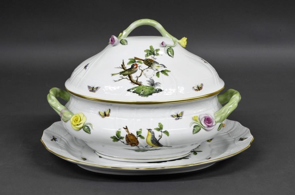 Colorful Herend porcelain tureen and