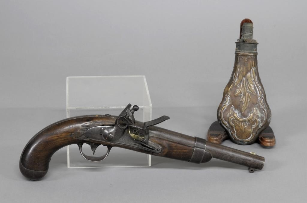 Flintlock pistol the lock signed