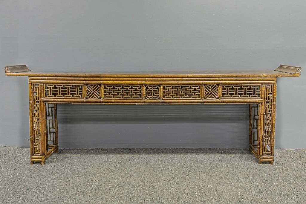 Large Chinese bamboo altar or scroll