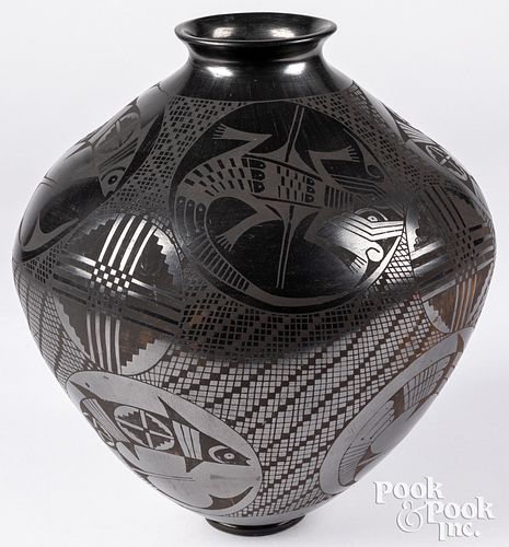 MATA ORTIZ INDIAN BLACKWARE POTTERY 310eeb