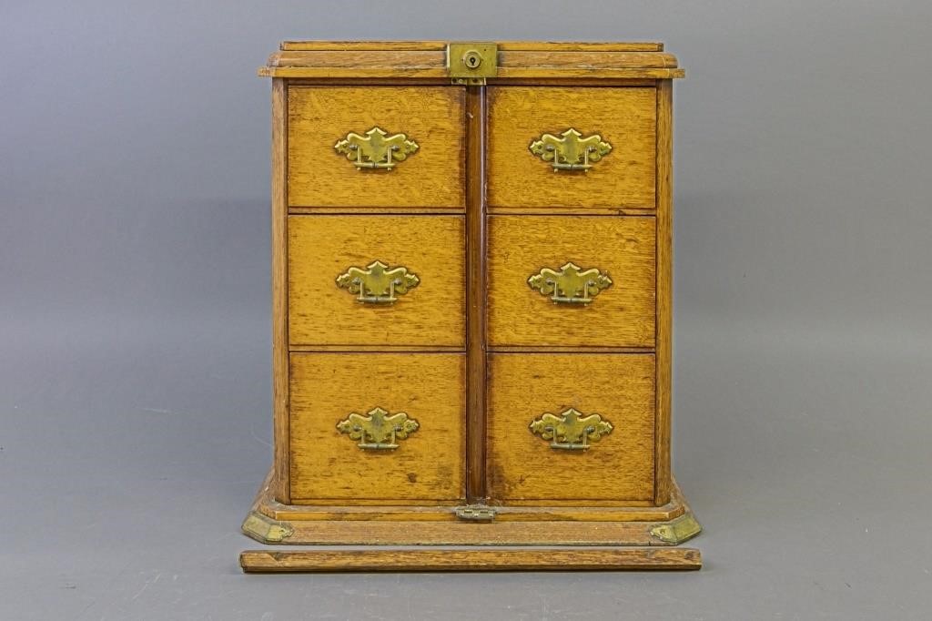 Small English oak storage drawer