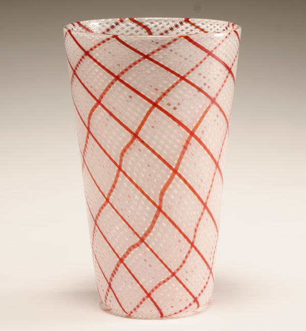 Murano Reticello art glass vase,