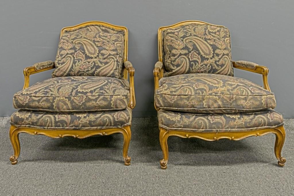 Pair of French fruitwood fauteuils 310f2b