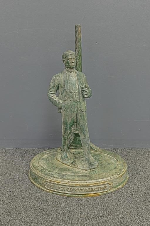 Metal advertising statue of man 310f2c