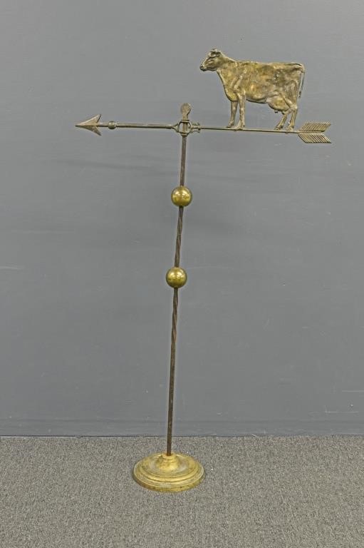 Molded brass cow weathervane on 310f3d