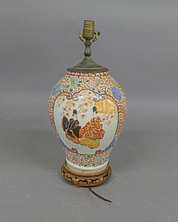 19th c Chinese porcelain urn converted 310f8f