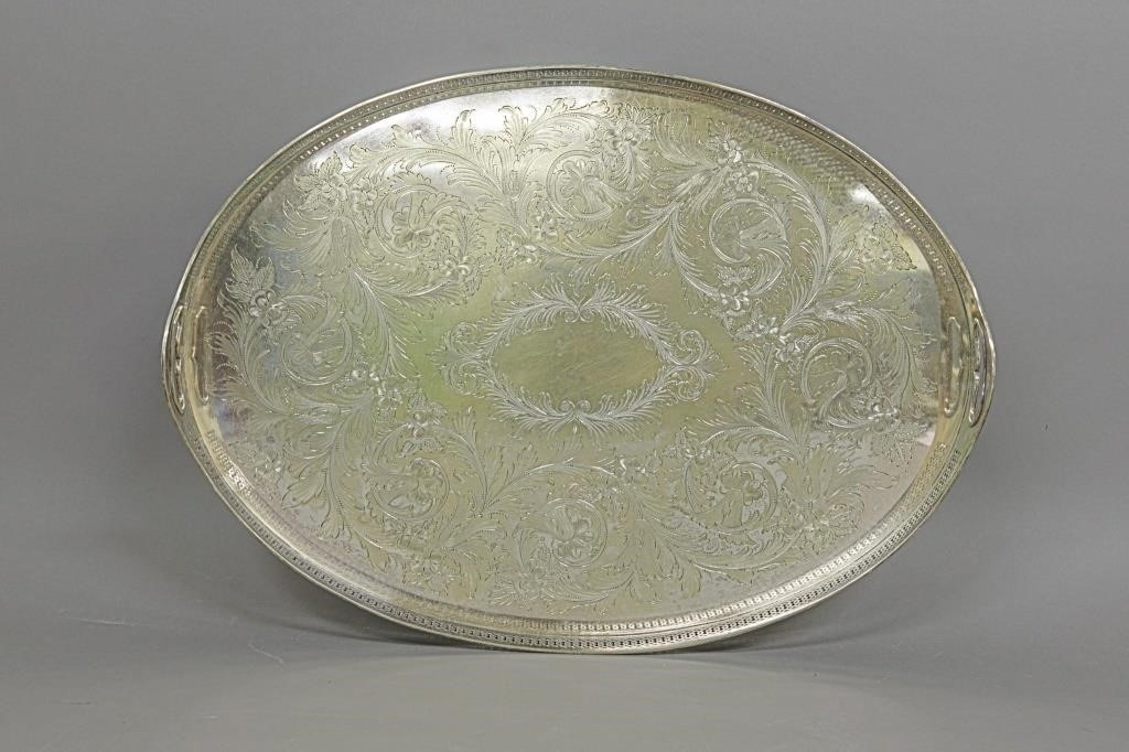 Silverplate serving tray
24"L x
