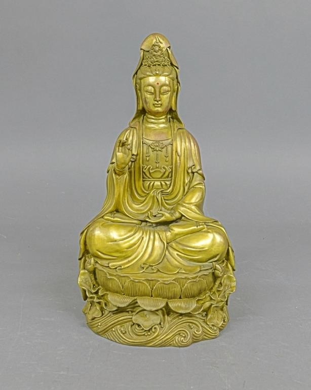 Chinese Tibetan gilt bronze seated