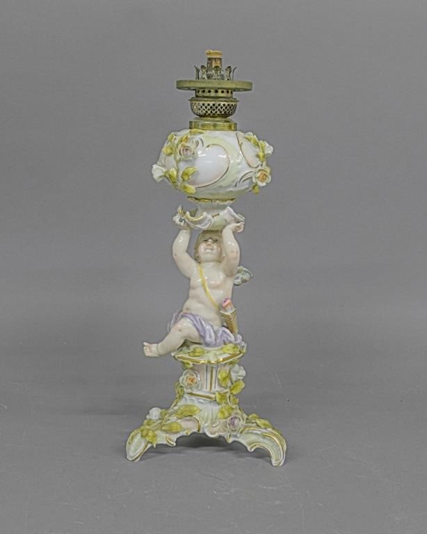 German porcelain oil lamp with 310fa7