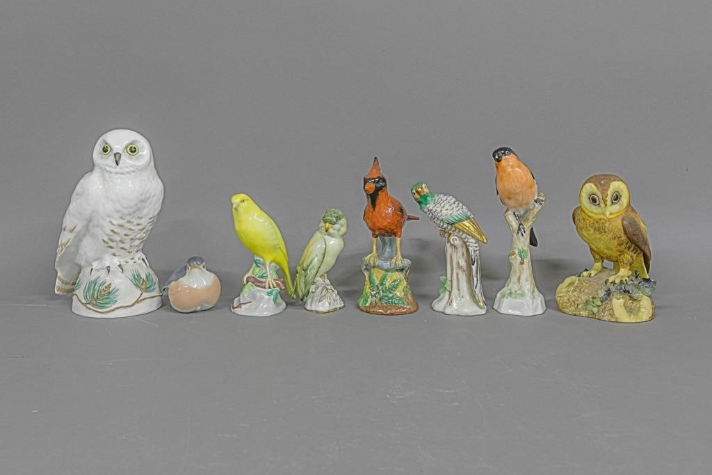 Ceramic birds to include; a snowy