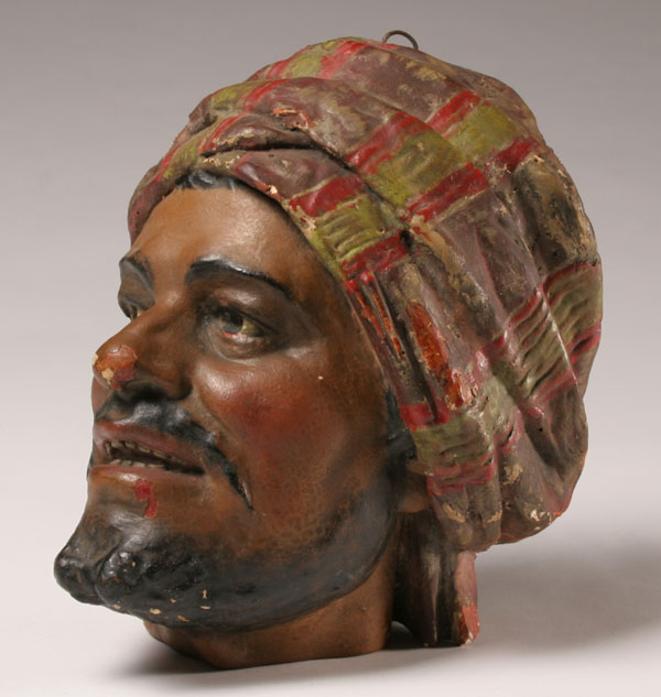 Plaster/composition bust; Arabian bearded