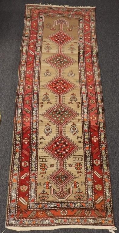 Malayer hall runner with geometric patterns