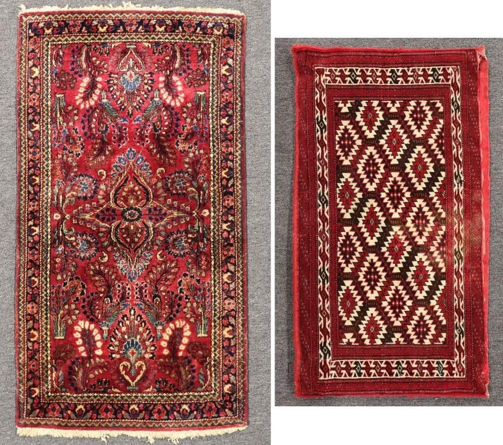 Sarouk mat , 48" x 24", with red
