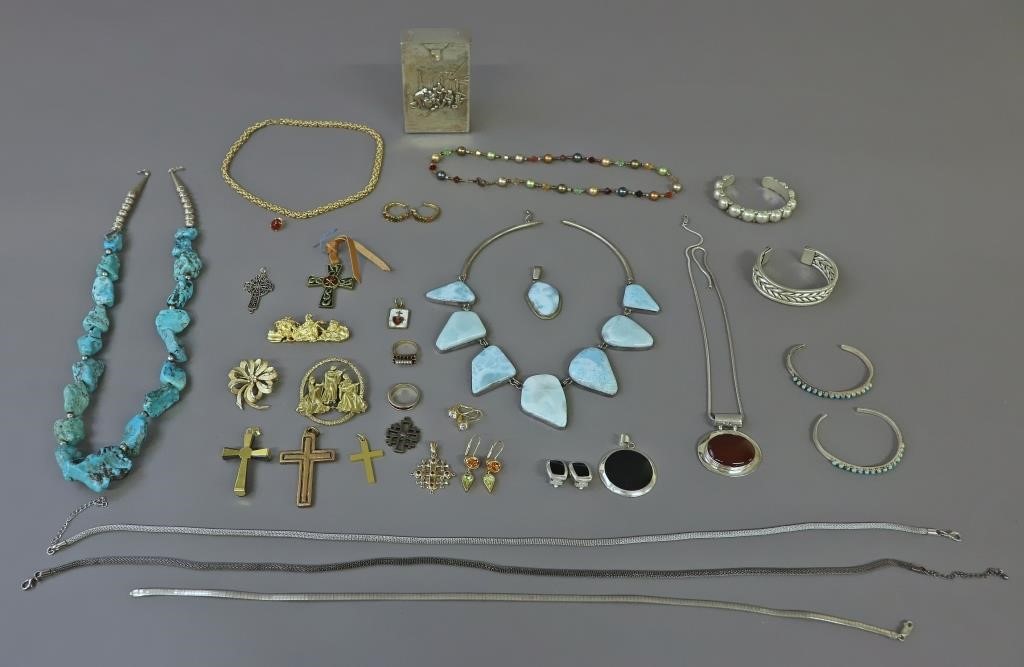 Mexican silver and turquoise jewelry,