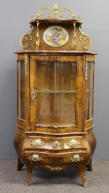 Louis XVI style French walnut vitrine 311052