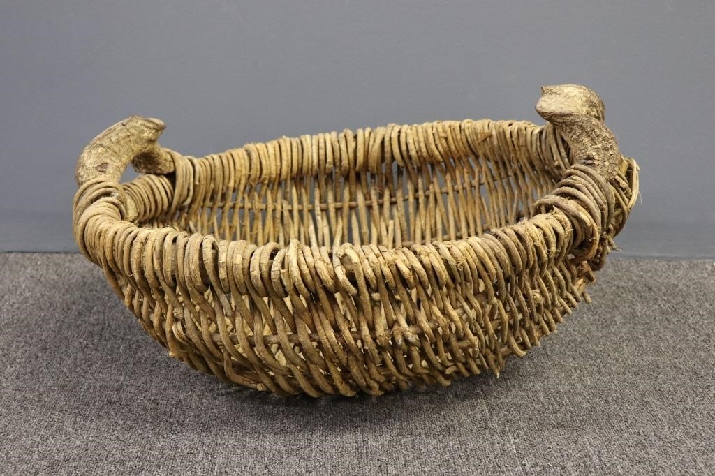 Primitive vine basket, 12h x 24l