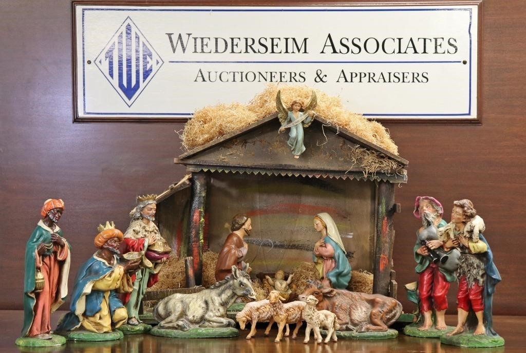 Large Italian Fontanini nativity set,